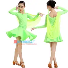 Костюм для латинских танцев для взрослых, эластичный, Латиноамериканский танцевальный костюм для женщин/детский конкурс латиноамериканских танцев, платья S-4XL