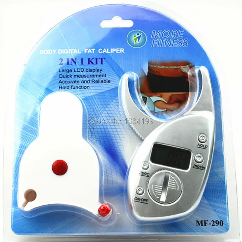 high quality 2 in 1 kit digital Body fat caliper + body measure tape caliper body fat fat
