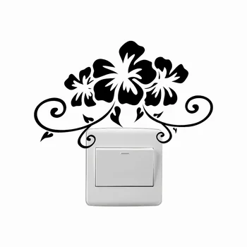 

Hua-6 Creative Bauhinia Flower Vinyl Switch Sticker Cartoon Plant Wall Sticker Home Decor Home Wallpaper