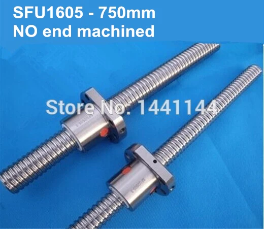 SFU1605 - 750mm Ballscrew with ball screw nut for CNC part without end machined SFU1605 - 750mm Ballscrew with ball screw nut for CNC part without end machined
