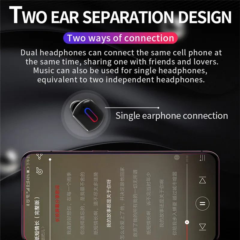 TWS беспроводные Bluetooth наушники 5,0 Микрофон Стерео спортивные наушники HIFI гарнитура с зарядным устройством банка питания для iphone xiaomi