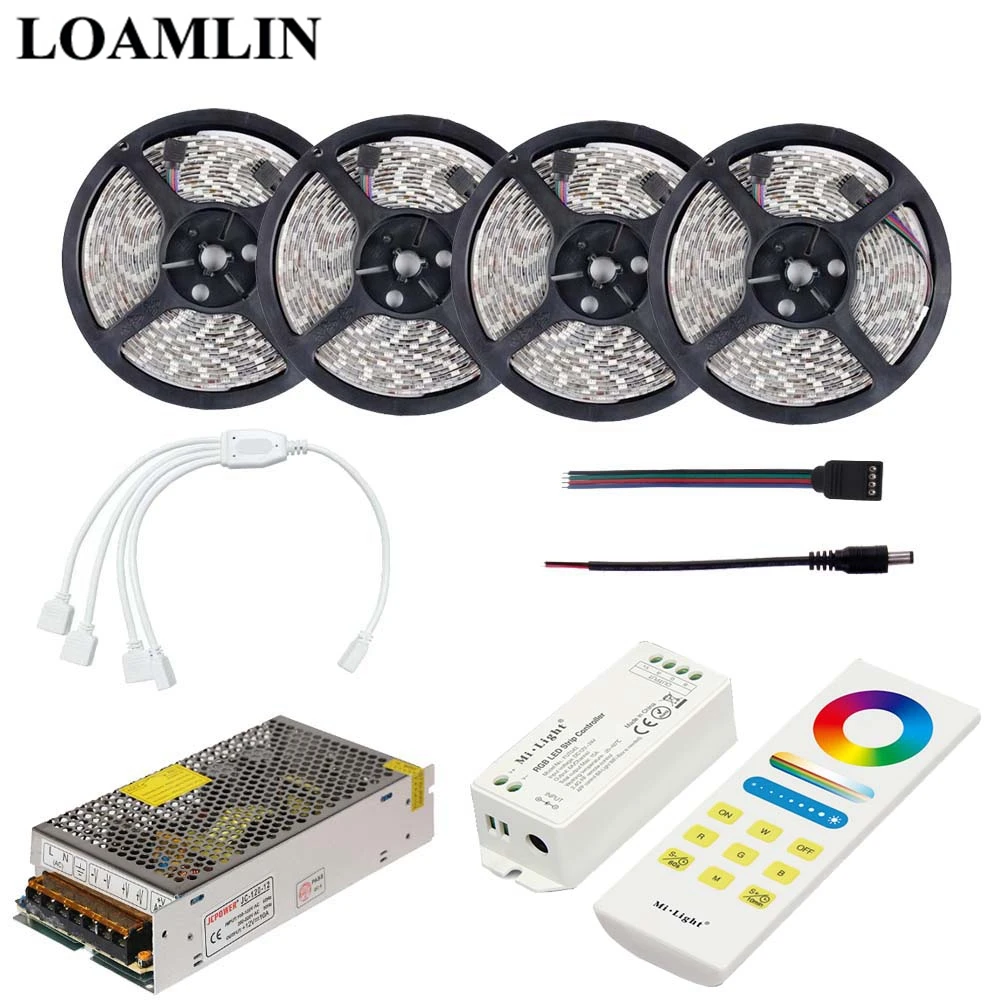 

2835/3528SMD RGB Led Flexible Strip Light With Mi light RGB Led Strip Controller Power Adapter Kit 5M 10M 15M 20M