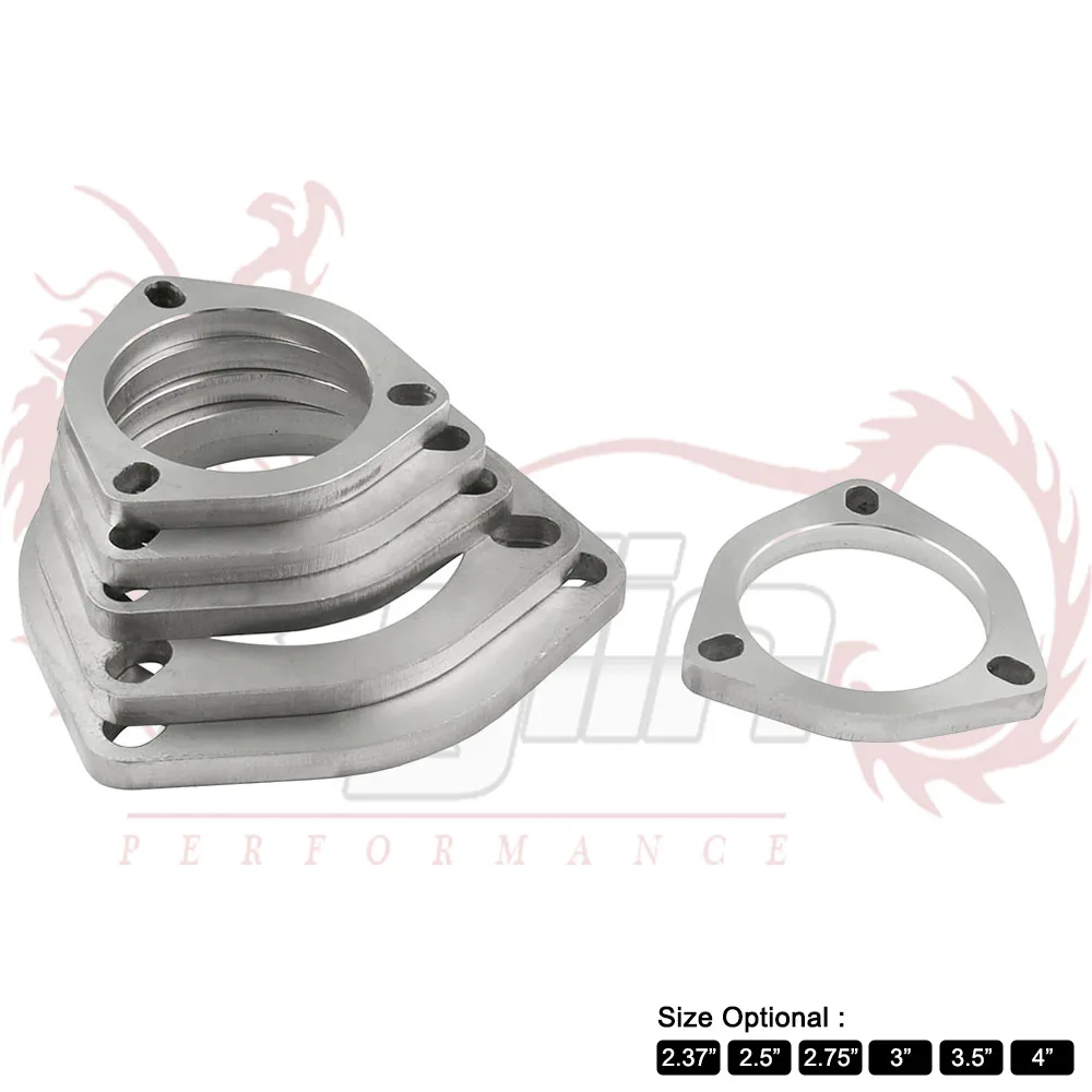 1pc 3 Holes Stainless Steel Collector Flange Gasket Exhaust Gasket Down