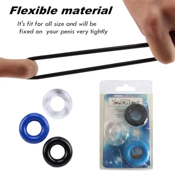 3pcs/set Silicone Cock Rings Delay Ejaculation Stretch Cockring Control Extender Flexible Glue Penis Ring For Man 1