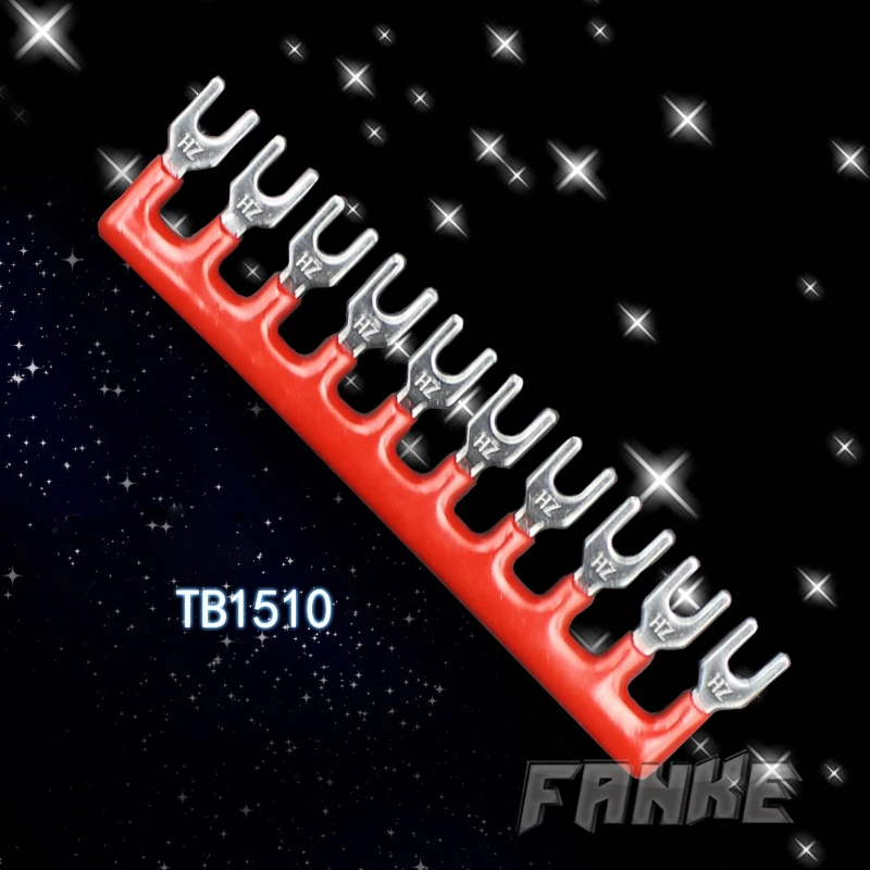 10pcs/lot TB1510 15A 10Position Pre Insulated Fork Terminal Connection Strip tiebar 4 colors to choose | Обустройство дома