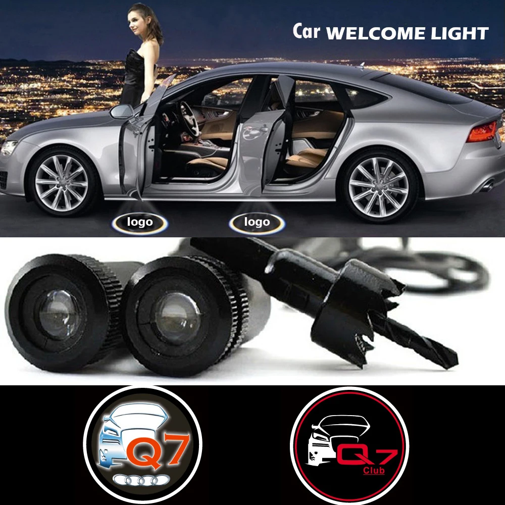 

2 x Car Door Light Laser Welcome Ghost Shadow Projector Logo Light For Audi Q7 Club