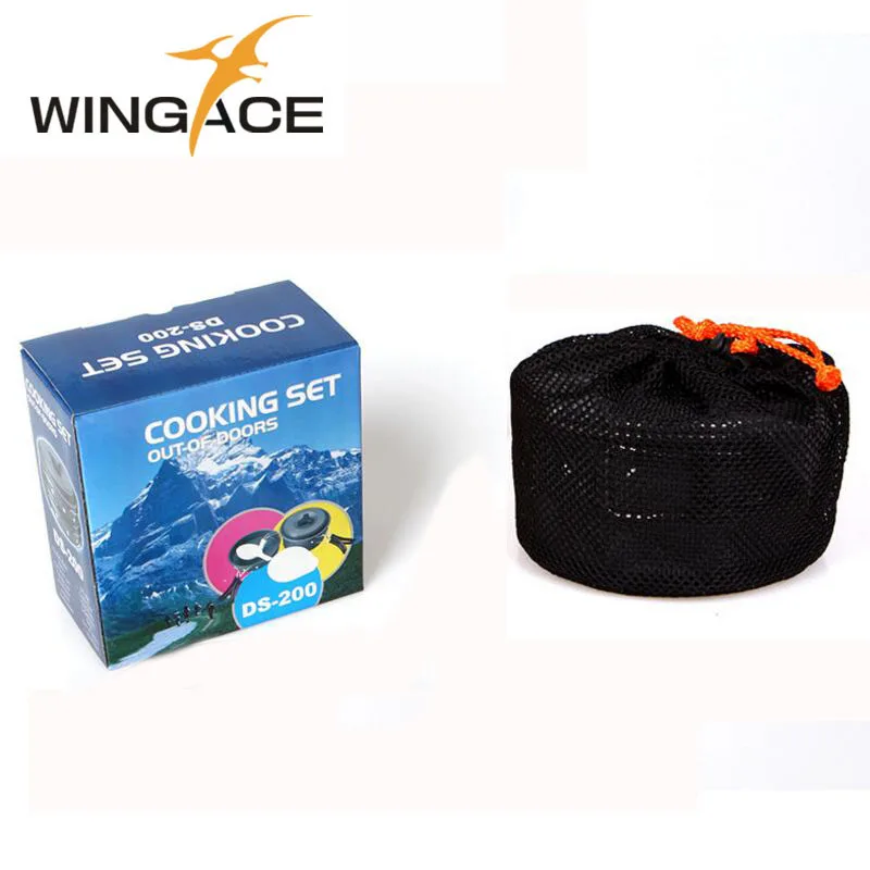 WINGACE Camping al aire libre de utensilios de cocina de olla Pan hervidor de agua senderismo conjunto plegable al aire libre vajilla para el turismo juego de Picnic
