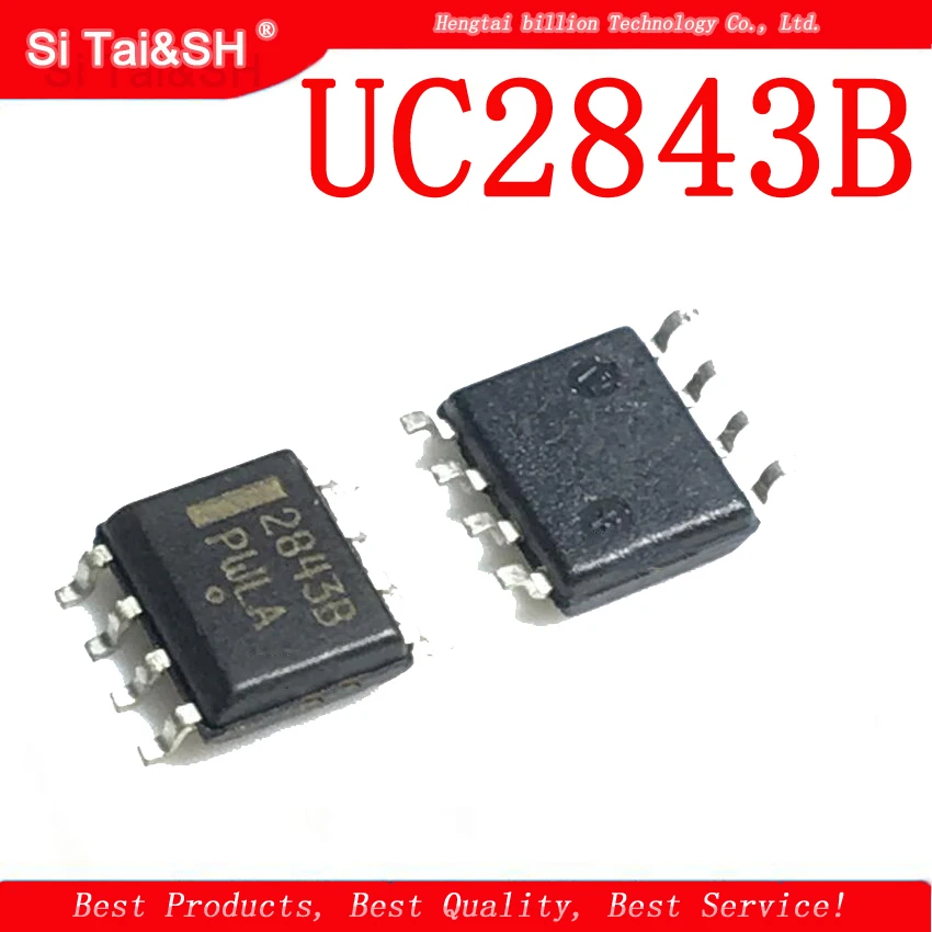 10 шт. UC2843 2843B UC2843B UC2843BD1R2G SOP8 Новый постоянного тока контроллер переключения |