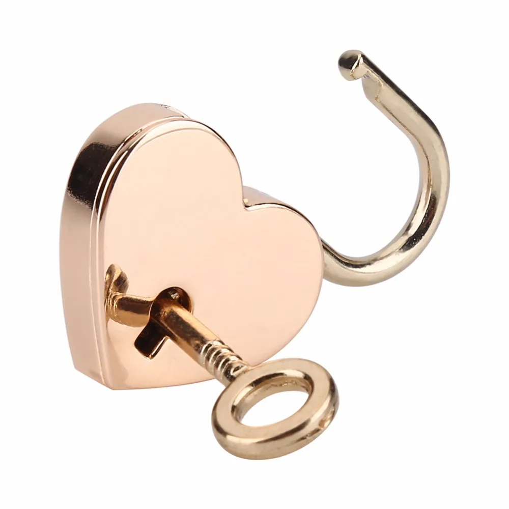 

2 sets Heart-shaped Padlock Keyed Metal Lock With Key for Luggage Diary Book Jewelry Box