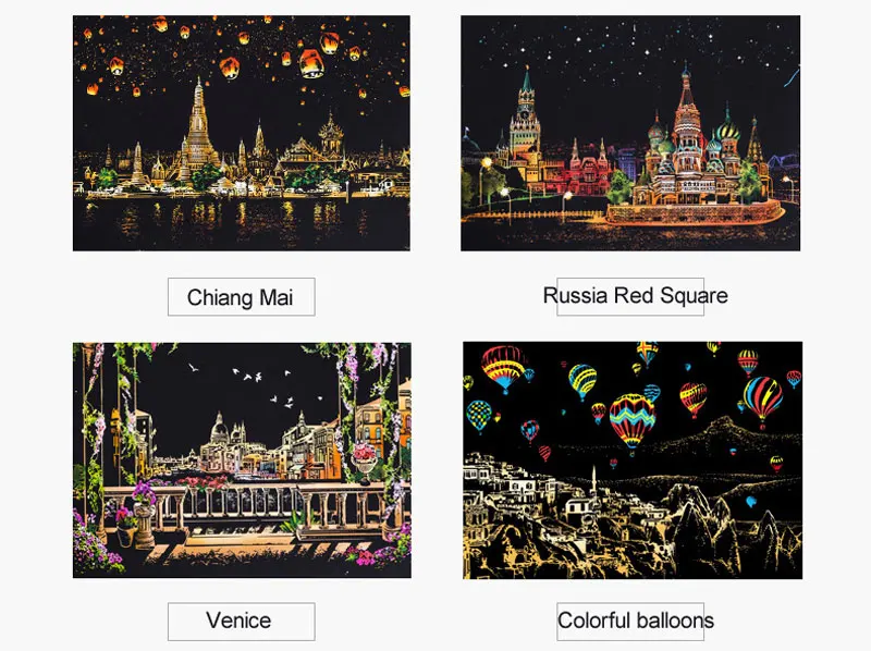 Декоративная живопись скребок бумага для рисования и живописи мир фотографии с достопримечательностями украшение дома подарки на день рождения