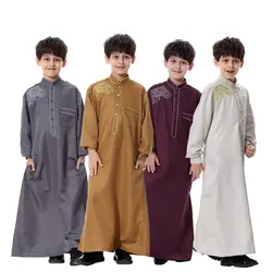 Подросток мальчик одеяние мусульманской Ислам ic Костюмы для Для мужчин Аравия Ислам ic Абаи кафтан джубба Ислам одежда Для мужчин Thobe