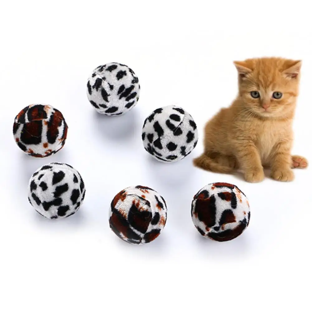 

5Pcs Cat Kitten Funny Zebra-stripe Leopard Ball Play Toy Teaser Interactive Pet