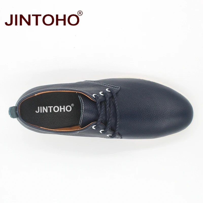 JINTOHO Мужская обувь из натуральной кожи модная повседневная лоферы на плоской