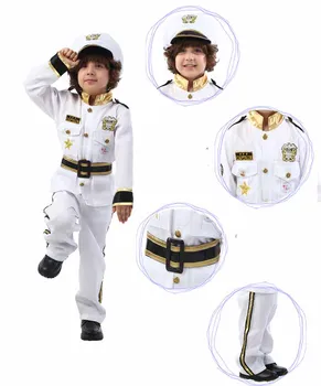 

Children`s Boys Policeman Cosplay Halloween Captain Pilot Costume Uniform Set For Kids Boy Fancy Dress Outfit For Boys 3-12T