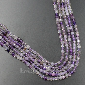 

5Strands/Lot 2mm 3mm Faceted Natural Purple Fluorite Gem Stones Round Spacer Seed Loose Beads 15.5'' DIY Jewelry Design