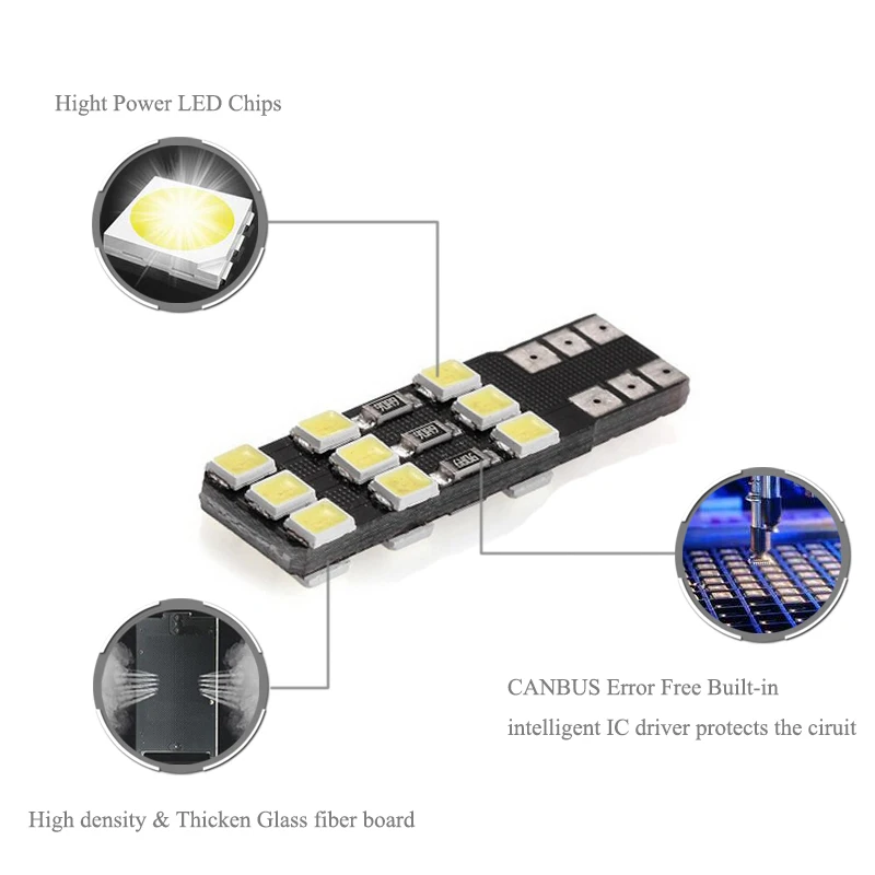 BOAOSI 10 шт. супер яркий высокой мощности 18led SMD2835 T10 W5W 168 194 Автомобильные