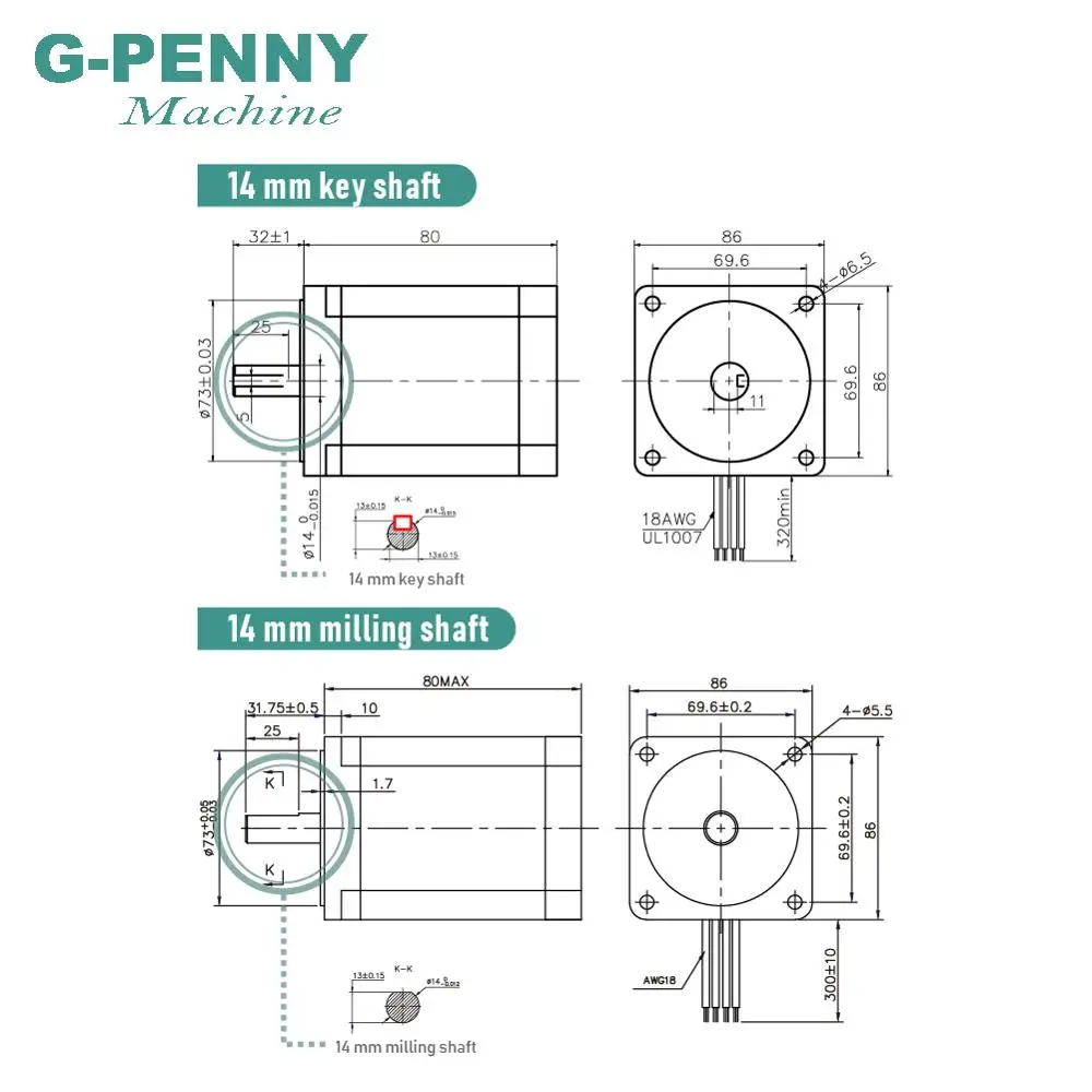 NEMA34 чпу шаговый двигатель 86X80 мм 4.5N.m 5.5A вал 14 мм nema34 для stepp мотор 640Oz-in для ЧПУ гравировальный станок 3D принтер