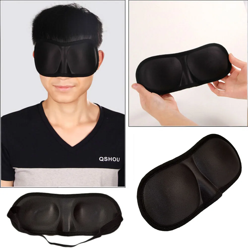 Eyeshade Black Sleeping Eye Mask Eyepatch Blindfold with Earplugs Shade