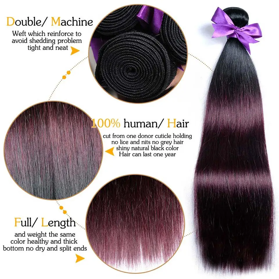 aliexpress com buy pinshair red hair ombre bundles with closure