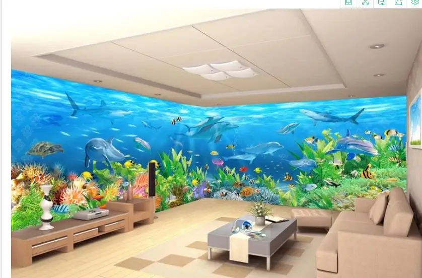 Полный сцена подводный мир 3D фоновая стена | Обустройство дома