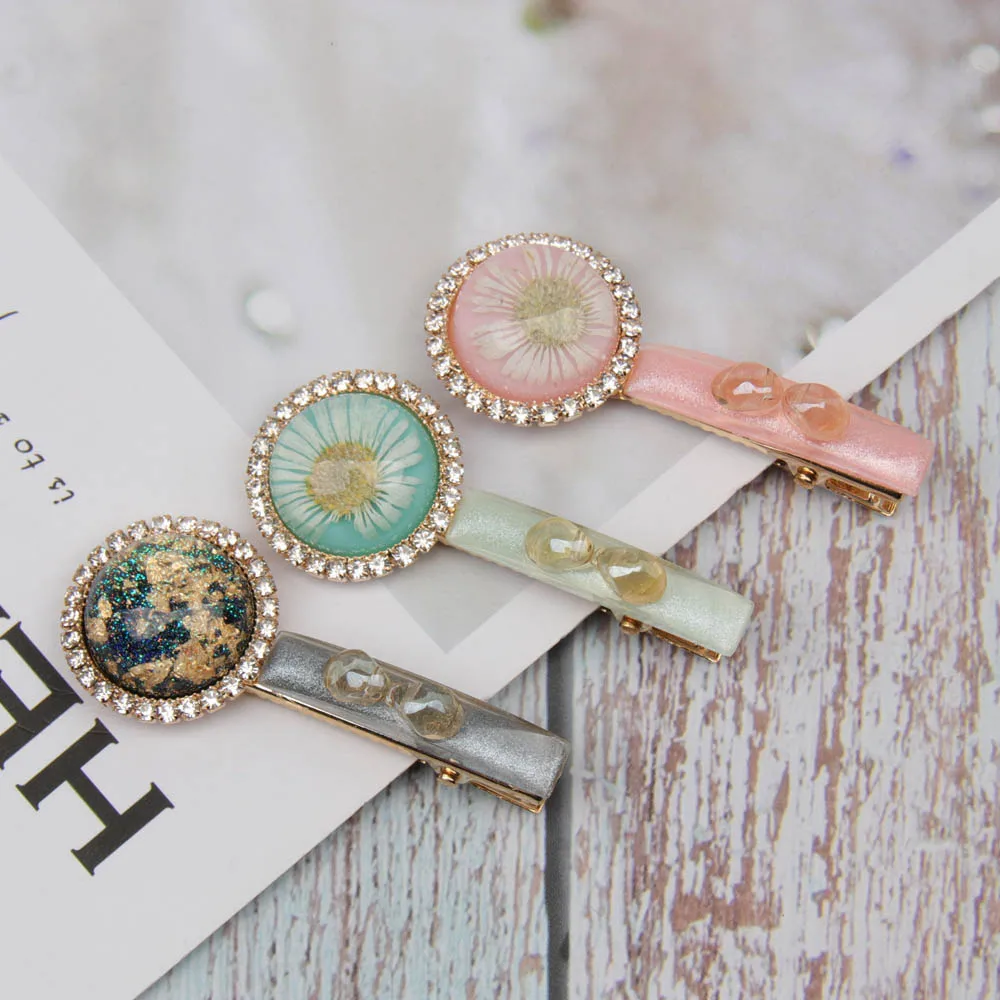 

ncmama Hair Barrettes Korean Rhinestones Flower Stone Hair Clips for Women Girls Jewelry Hair Pins Hairgrips Fashion Headwear