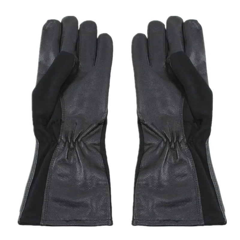 Военные тактические перчатки, кожаные тактические перчатки Nomex, тактические перчатки пилота(OD Green BK - Цвет: BK