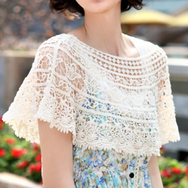 Fashion Boho Bohemia Womens Crocheted Lace Floral Grape Leaves Bauhinia