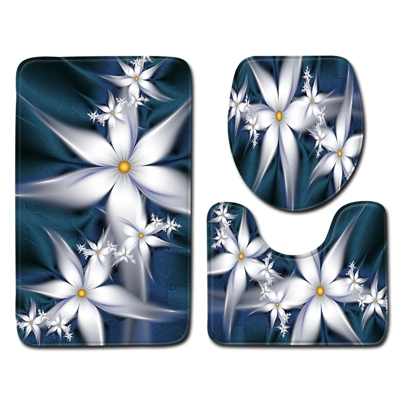 Flower 06 Zeegle 3D цветок душ Противоскользящий коврик коврики для ванной комнаты коврик для ванной абсорбент 3 шт. Ванная комната коврик для туалета коврик для душа - Цвет: Flower 06