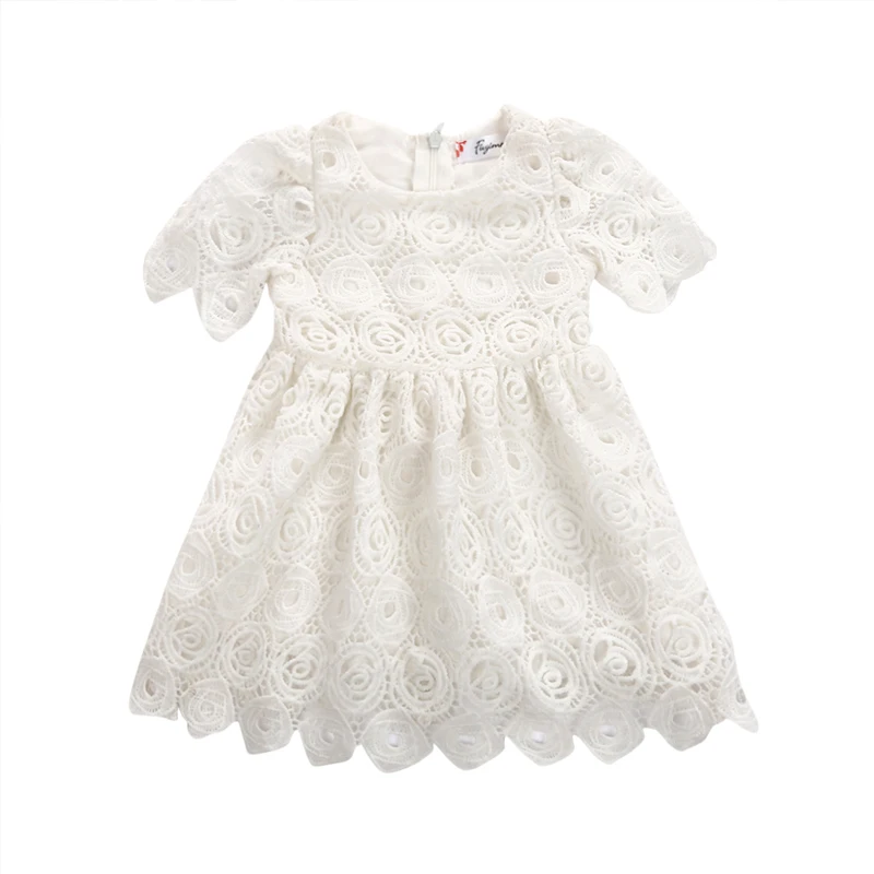 Коллекция года, Брендовое платье для маленьких девочек белое кружевное платье принцессы с цветочным рисунком открытые праздничные платья-пачки с короткими рукавами на возраст от 0 до 24 месяцев - Цвет: as photo show