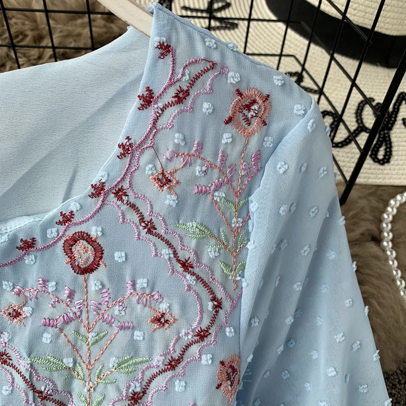 Короткое летнее платье, этническое, винтажное, корейское, Пляжное, бохо, туника, элегантное, белое, черное, желтое, с вышивкой, Цветочное платье для женщин, Vestidos