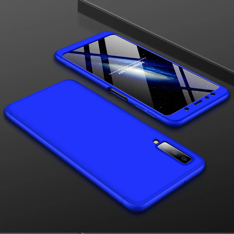 Для samsung A40 чехол 360 чехол для телефона для samsung Galaxy A7 A6 A8 A9 J6 J8 плюс S10 плюс A10 A20 A30 A40 A50 A70 A80 чехол s - Цвет: Blue