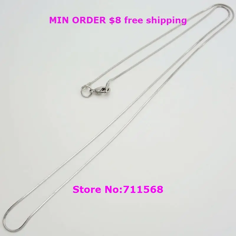 

24" Silver Snake Chain Without Extender Copper Made For Necklaces