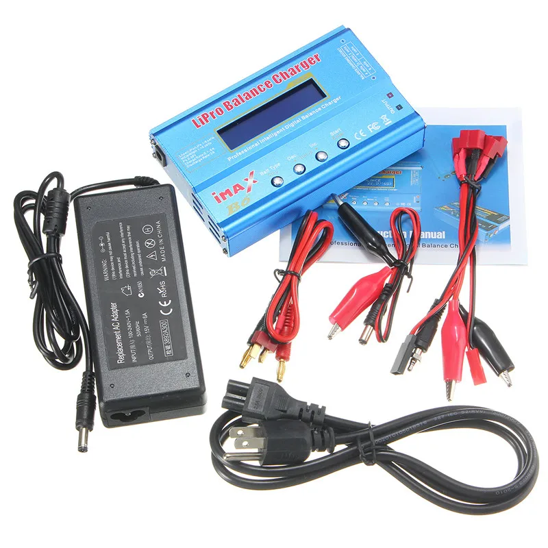 For RC Drone FPV Digital 80W 1-6S RC Lipo NiMH Battery Balance Charger Discharger with Power Adapter US/UK/EU/AU Plug - Цвет: With Adapter US Plug