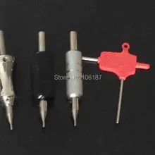 3 шт смешанных цветов татуировки машины трубы захватывает задний ствол с татуировкой стальные наконечники насадки и 1 шт цветной красочный ключ для татуажа