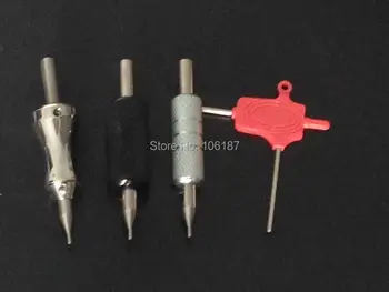

3Pcs Mixed Color Tattoo Machine Tubes Grips Back Stem With Tattoo Steel Tips Nozzles &1Pc Colorful Tattoo Wrench