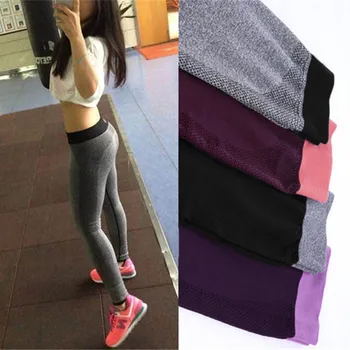 S-XL 4 Colors Women's Legging Fashion Workout Polyester Bodybuilding High Waist Clothing Elastic Leggings 9e 6a