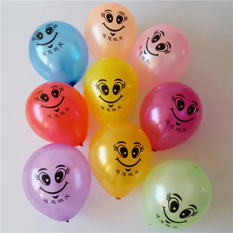 

Wholesale wedding party latex balloons 100piece /lot birthday thickening dot balloons Smiling face the balloon