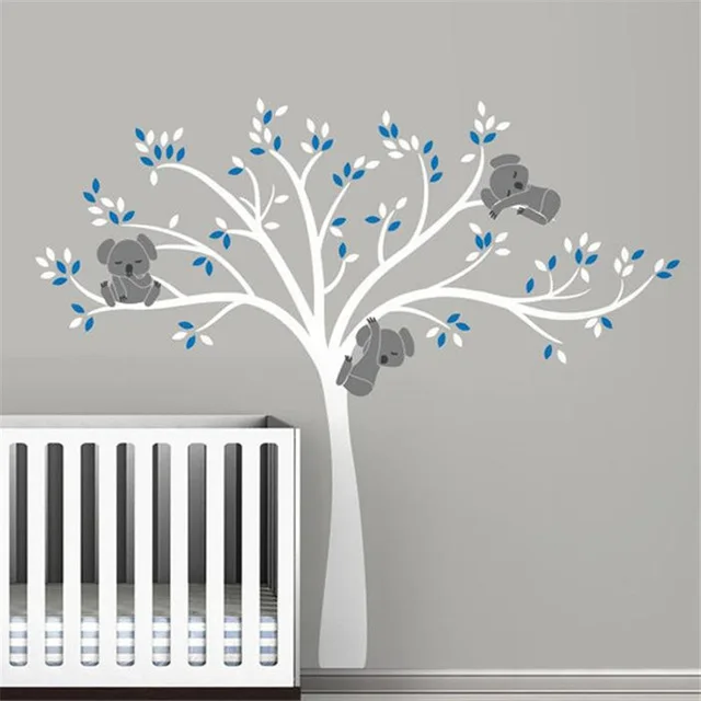 Oversize 220x196cm Koala Tree Wall Decals Mural Nursery Vinyls Baby