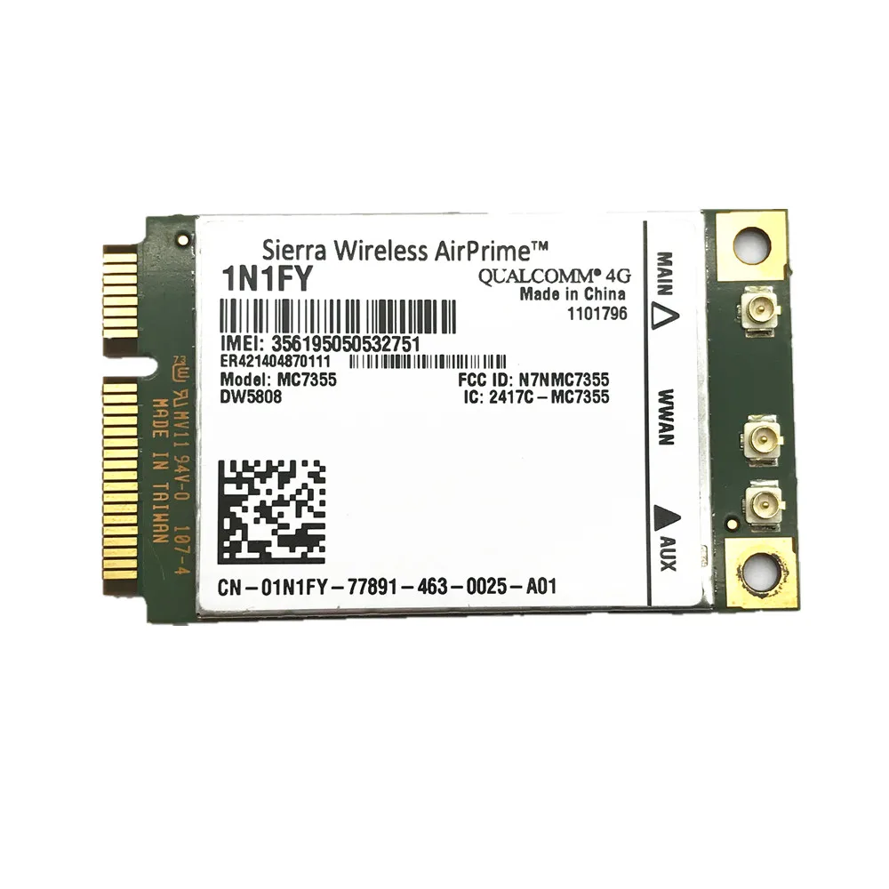 Новый Беспроводной Airprime MC7355 PCIe LTE/HSPA + gps 100 Мбит/с карты 1N1FY DW5808 Sierra 4G модуля Dell для 1900/2100/850/700 (B17)/700
