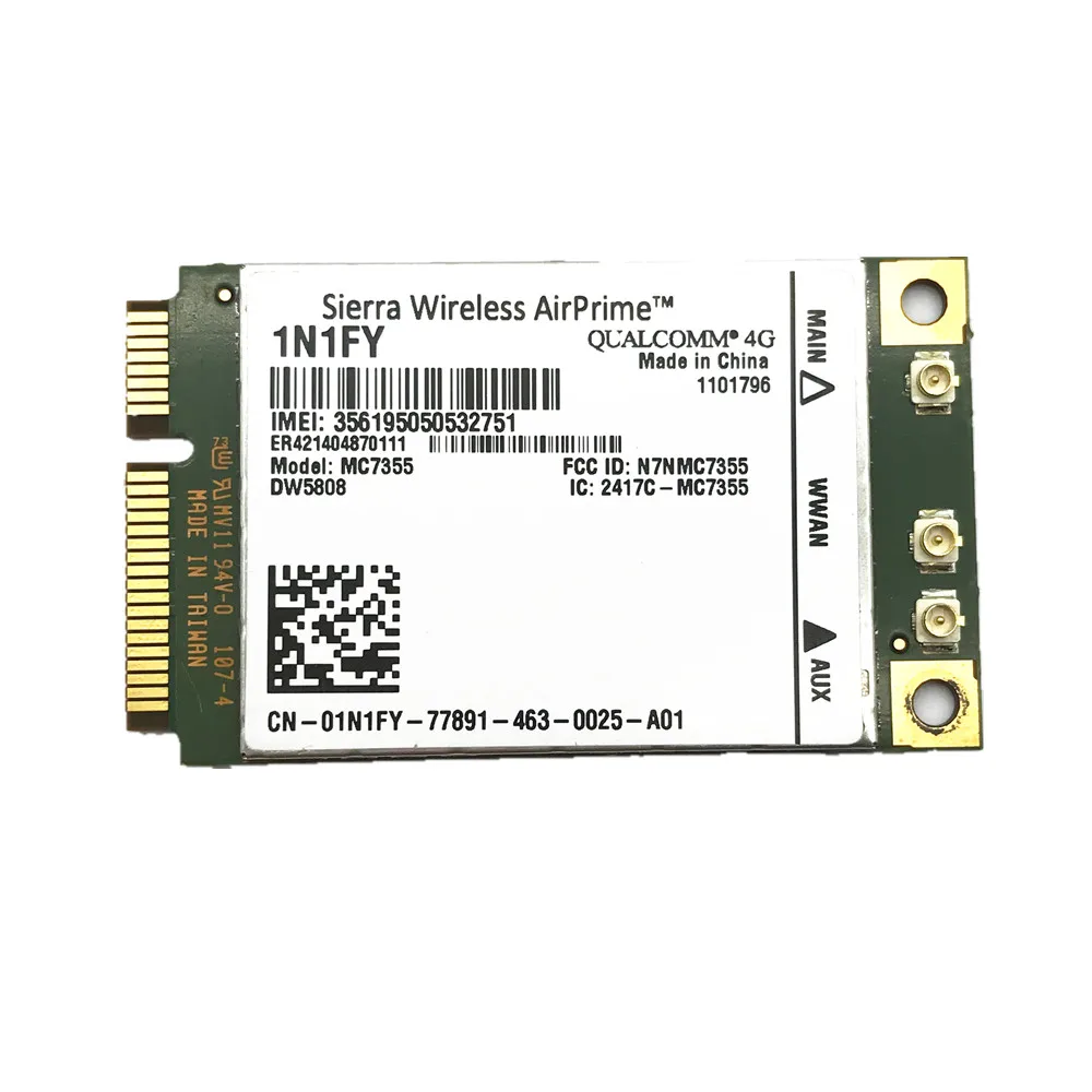 Беспроводная карта Airprime MC7355 PCIe LTE/HSPA + GPS 100 Мбит/с 1N1FY DW5808 Sierra модуль 4G для Dell