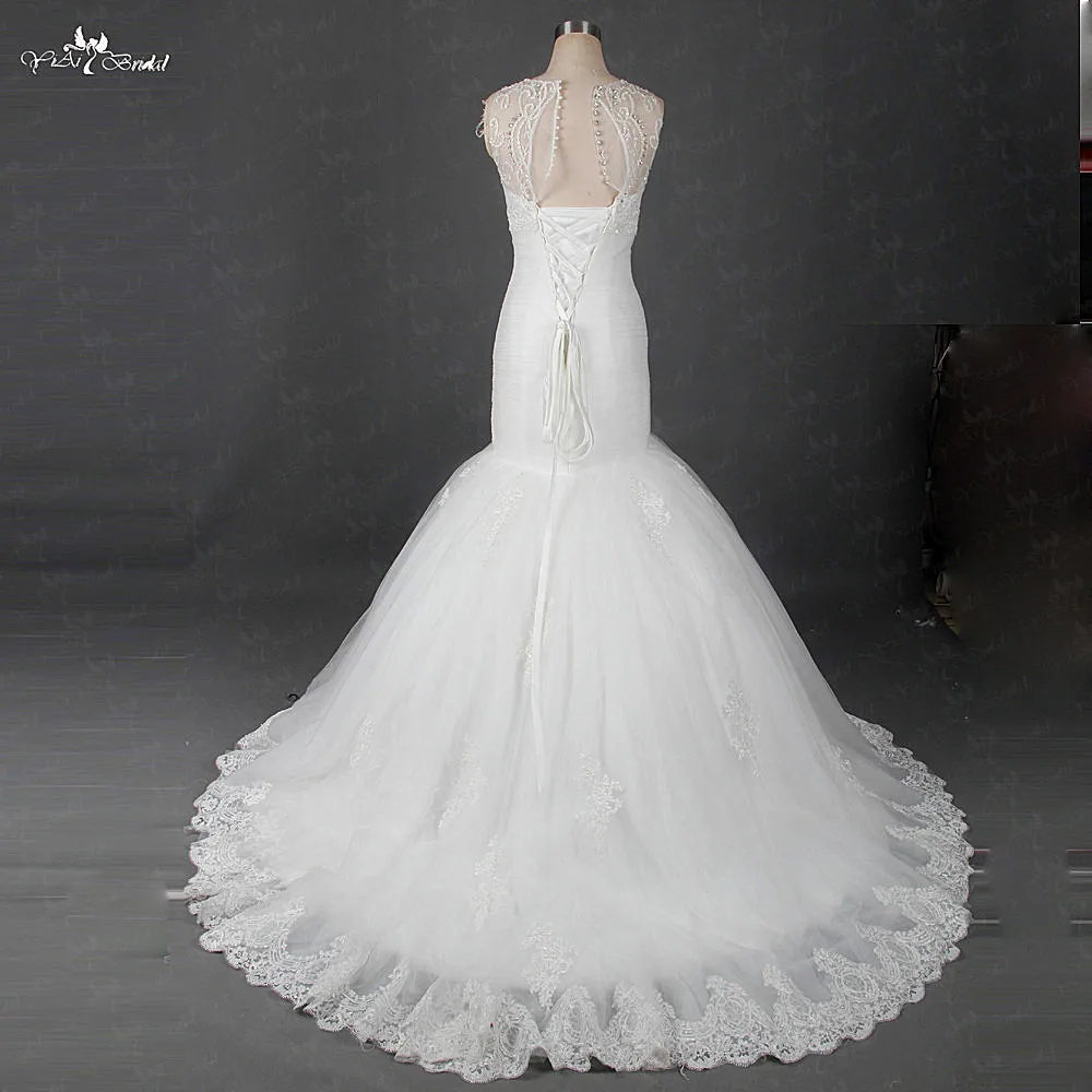 RSW1377 Yiaibridal настоящая работа лучшее Пышное слоновая кость Вышивка Русалка свадебное платье элегантное