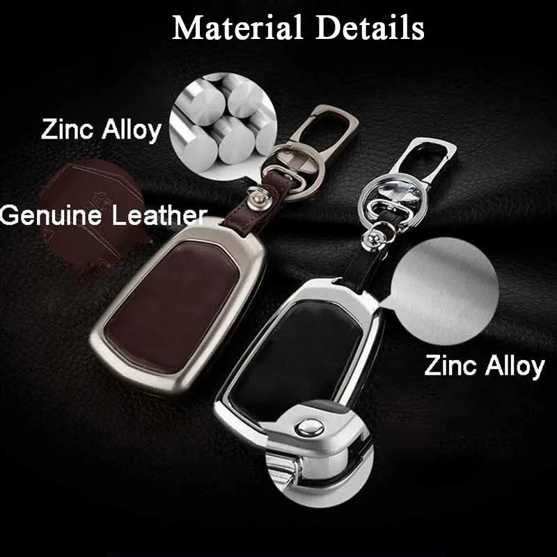 Zinc alloy+Leather Car Remote Key Case Cover For Mazda 2 3 6 Axela Atenza CX-5 CX5 CX-7 CX-9 Smart 2/3 Buttons