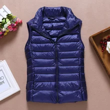 Модный легкий тонкий жилет без рукавов, пальто, 90% белый утиный пух, куртки, весна-осень, женские ультра легкие куртки RE0770