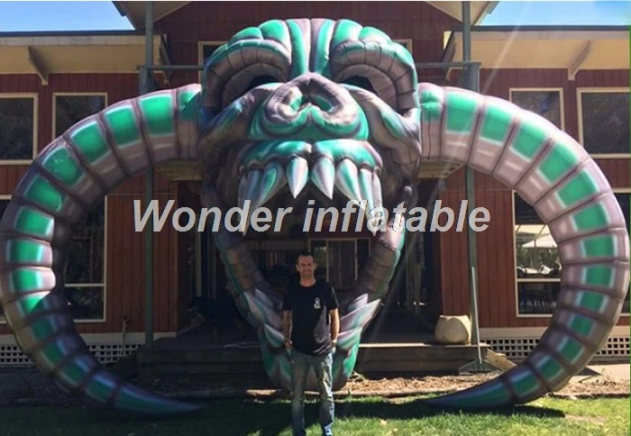 

Customized 4.7mx3m giant inflatable halloween decoration hanging inflatable skull for party