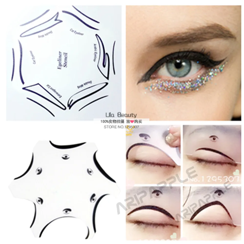 2 Packs Multifunktions Auge Schablone 6 In 1 Lidschatten Und Eyeliner Schablonen Fur Augen Make Up Makeup Template Karte Eye Kosmetik Werkzeuge Eye Stencil Stencil Eyestencil T Aliexpress