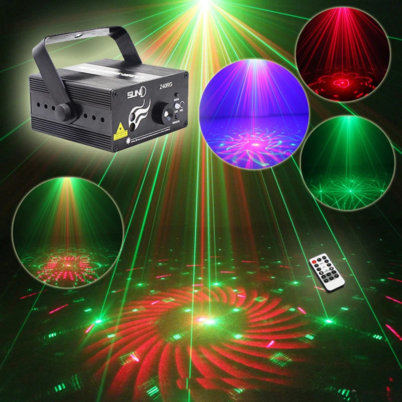 

Mini Led RG Home Stage Lighting Effect 40 Patterns Star Laser Projector With Remote lumiere Disco Lights Dj Party Stage Light