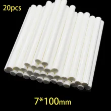 20 piezas-barritas de pegamento de fusión caliente para pistola de pegamento eléctrico, varilla de cera de sellado adhesiva blanca de 7x100mm, DIY, reparación manual