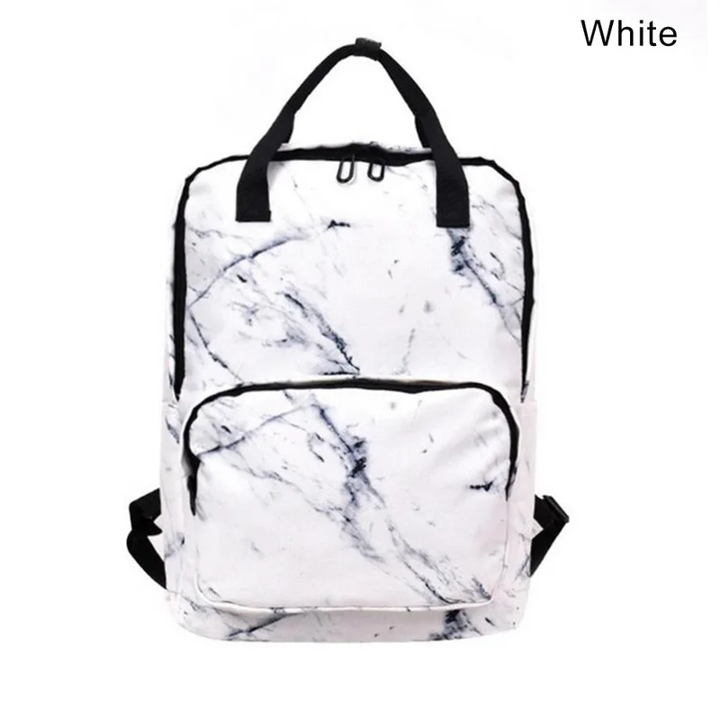 MoneRffi Women Shoulder Bag Fashion Campus Student Large Capacity School Bag Marble Pattern Backpacks Travel Rucksacks Girls New - Цвет: white (Style 1)