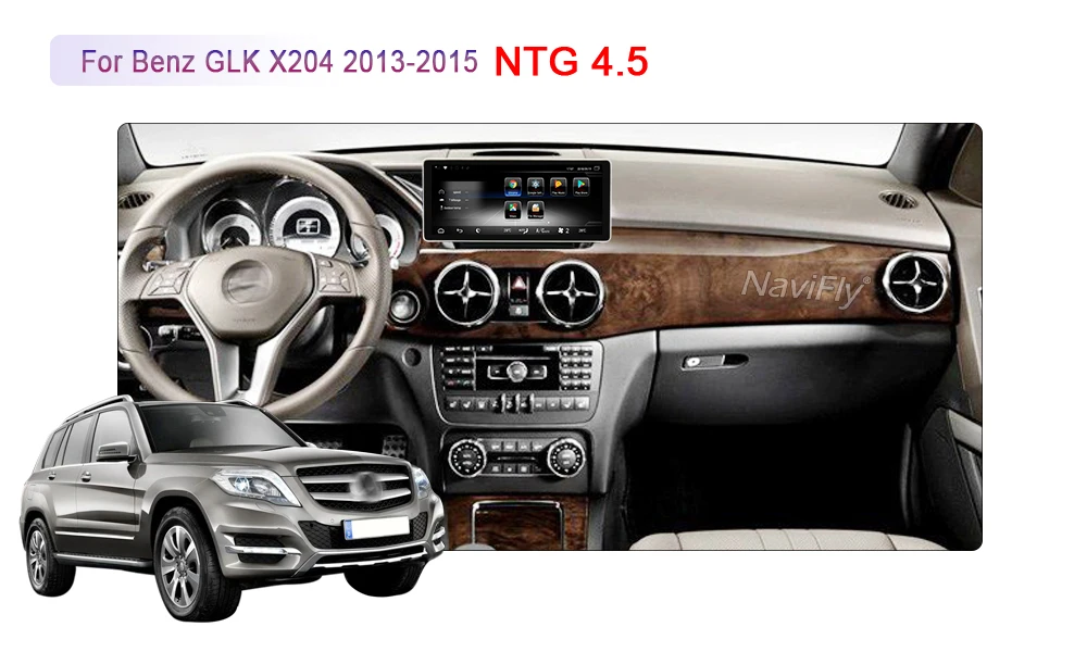 Best NaviFly 10.25" 3GB+32GB 4G LTE Quad Core GPS Navigation Android 7.1 car multimedia player for Benz GLK Class X204 2008 to 2015 3