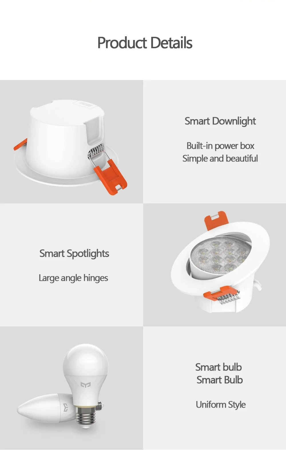 Интеллектуальный светильник Mijia Yeelight, умный прожектор, умная лампа E14, работает с Yeelight ateway для приложений Mi Home